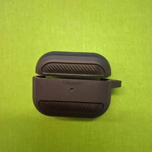 Spigen Rugged Armor Θήκη Σιλικόνης με Γάντζο σε Μαύρο χρώμα για Apple AirPods Pro