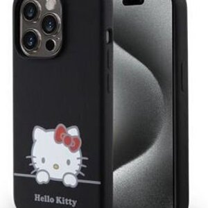 Hello Kitty Back Cover Σιλικόνης Μαύρο (iPhone 15 Pro) HKHCP15LSKCDKK