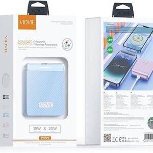 Vidvie PB799 MagSafe Power Bank 5000mAh 20W με Θύρα USB-C Power Delivery Μπλε