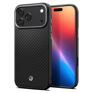 Spigen Enzo Aramid T Back Cover Aramid Fiber Black Silver (iPhone 17 Pro) ACS09958