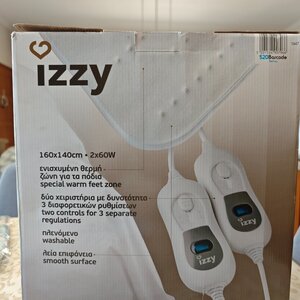 Izzy Sleepy IZ-9009 Διπλό Ηλεκτρικό Υπόστρωμα Πλενόμενο Λευκό 120W 140x160εκ.