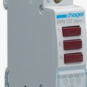 Hager Τριπλή Ενδεικτική Λυχνία Πίνακα Κόκκινη LED 230VAC SVN127