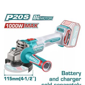 Total TAGLI27153E Τροχός 115mm Μπαταρίας Brushless με Ρύθμιση Στροφών 20V Solo