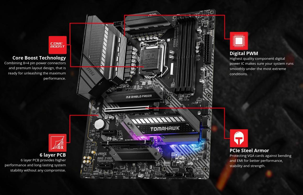 MSI MAG Z490 Tomahawk Motherboard ATX με Intel 1200 Socket Skroutz.gr