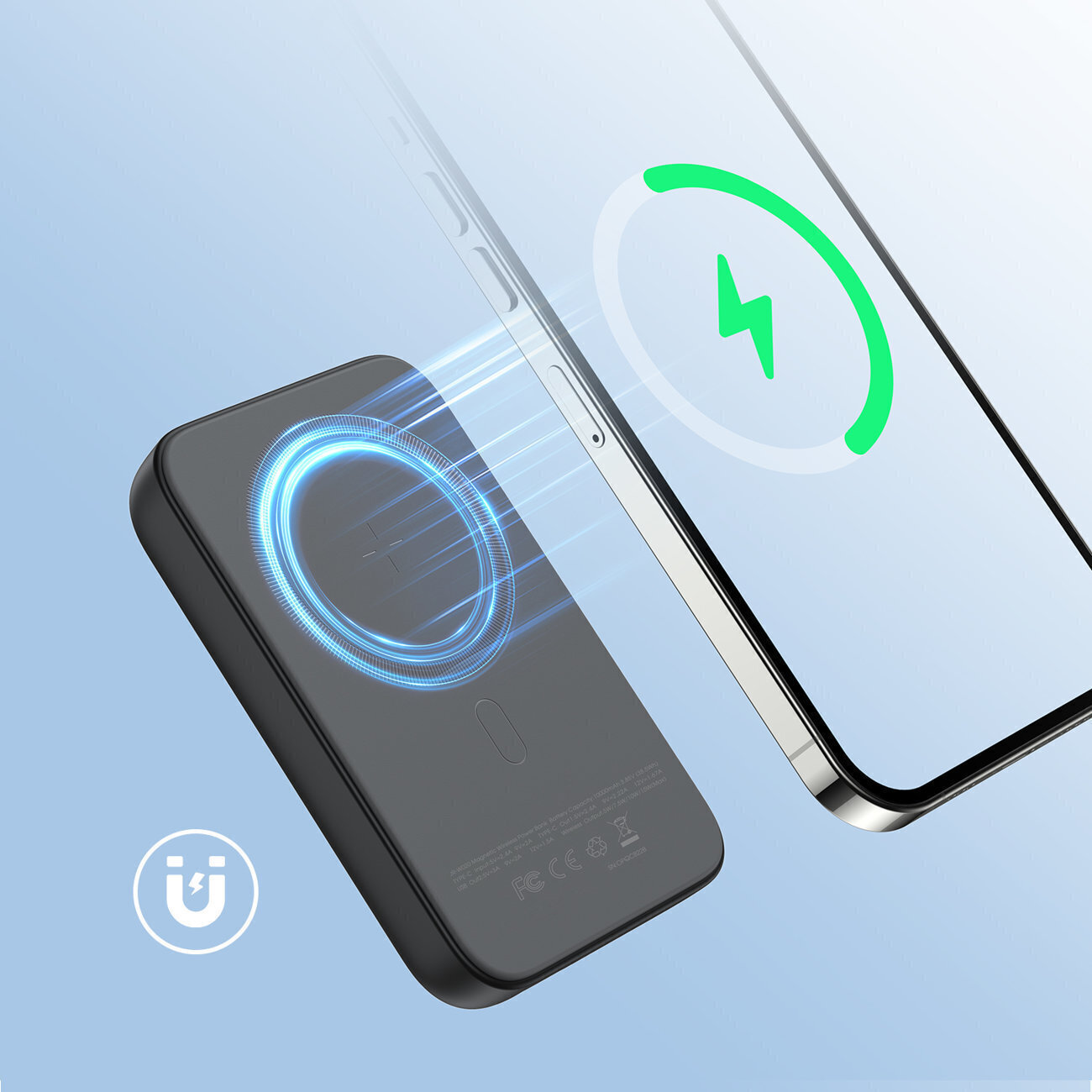 Joyroom JR-W020 MagSafe Power Bank 10000mAh 20W με Θύρα USB-A και Θύρα USB-C Power Delivery Λευκό