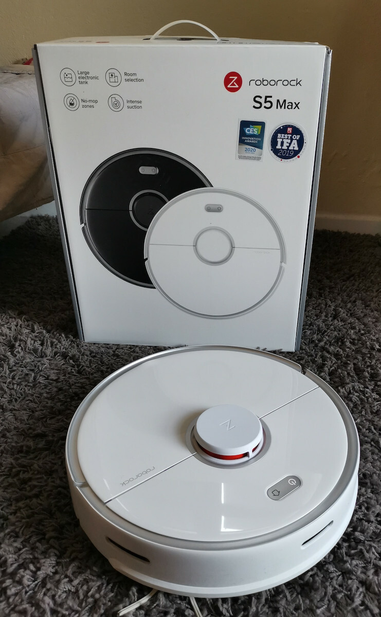 Roborock S5 Max Roboterstaubsauger zum Saugen & Wischen mit Kartierung und Wi-Fi Weiß