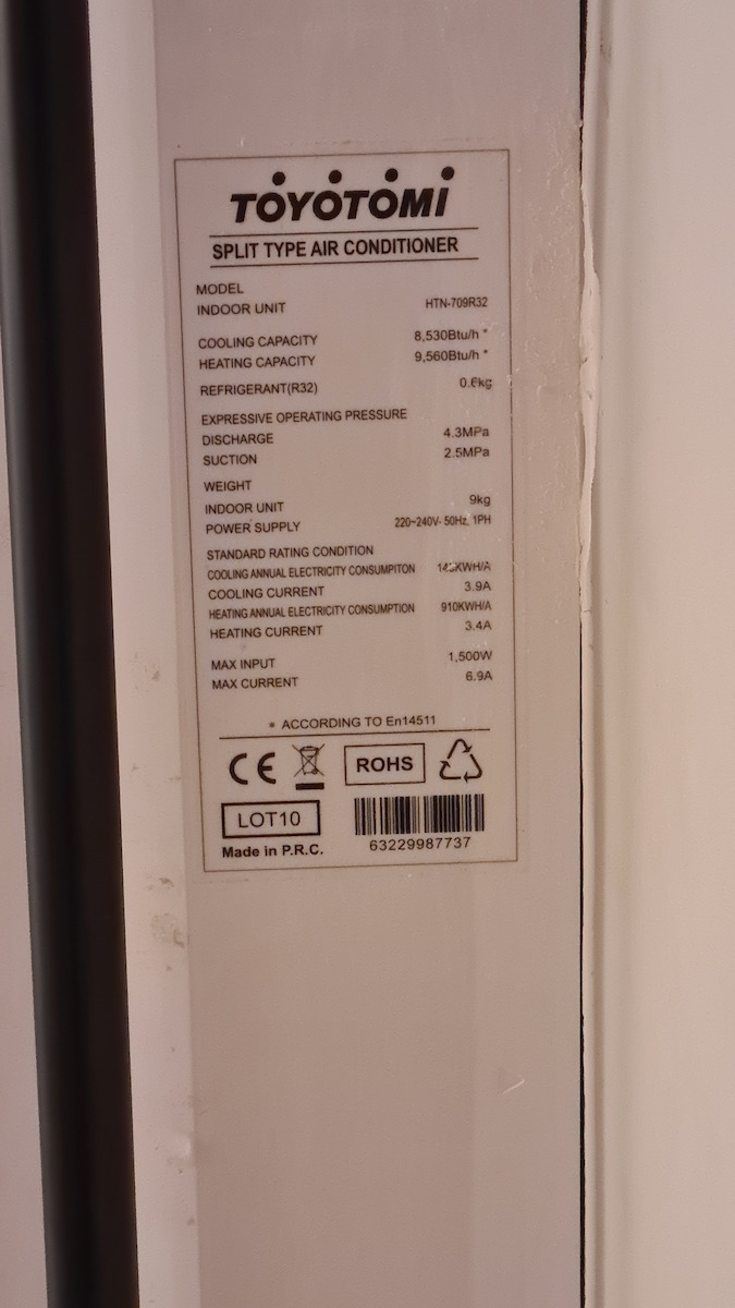 Toyotomi Hiro Eco HTN/HTG-712R32 Inverter-Klimaanlage 12000 BTU A++/A+ mit Ionisator und WiFi