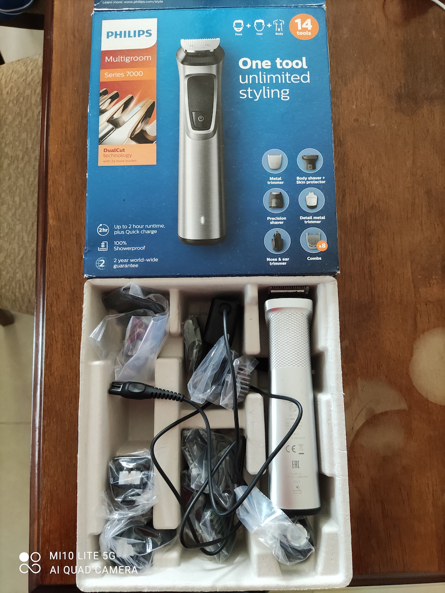 Philips Multigroom Series 7000 Комплект Презареждаща Машинка за Подстригване Черен/Сребрист MG7720/15