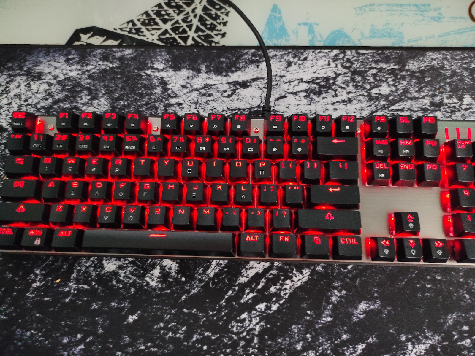 Motospeed Inflictor CK104 Gaming Μηχανικό Πληκτρολόγιο με Outemu Black διακόπτες και RGB φωτισμό (Ελληνικό) Ασημί