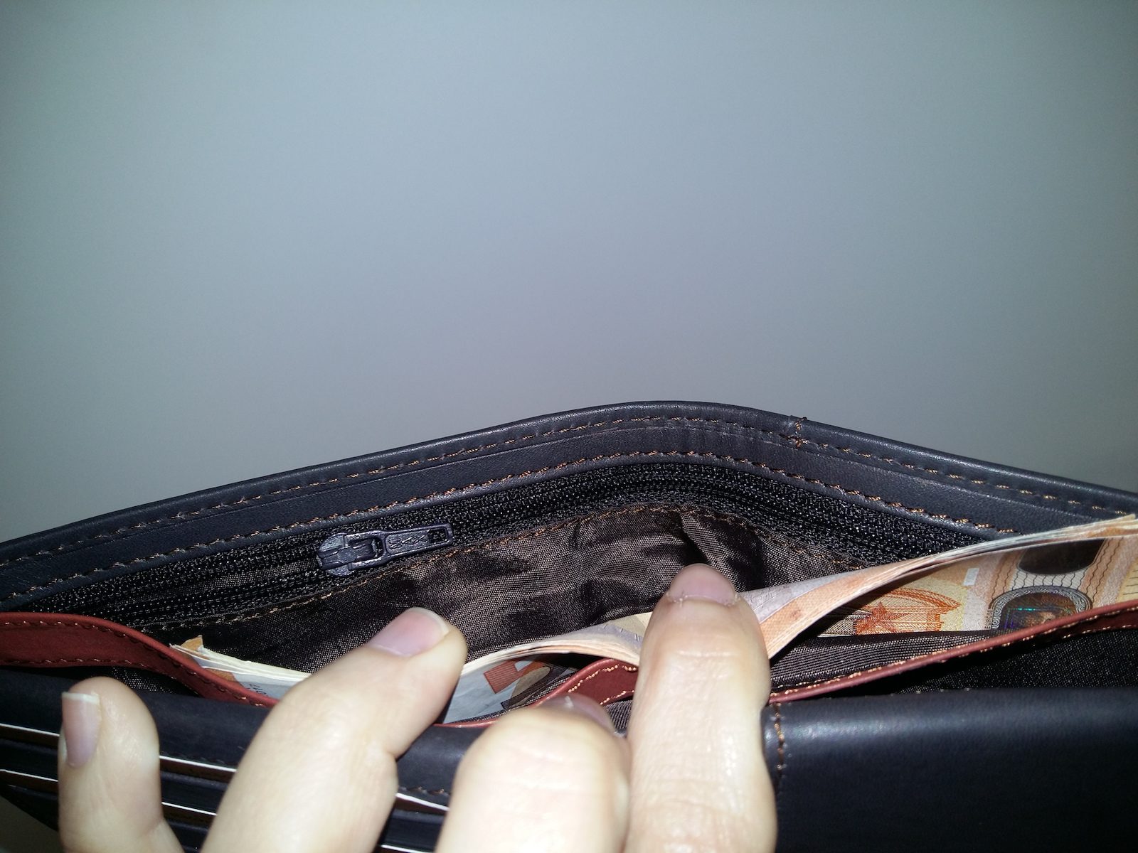 Leather Men's Wallet with RFID Black/Brown