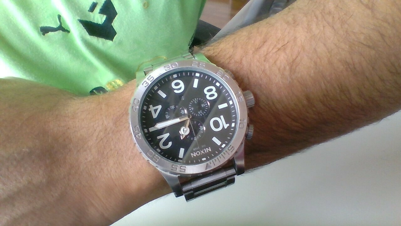 Nixon A-083-000 Ανδρικό Ρολόι 51mm Χρονογράφος Μπαταρίας με Ασημί Μεταλλικό Μπρασελέ