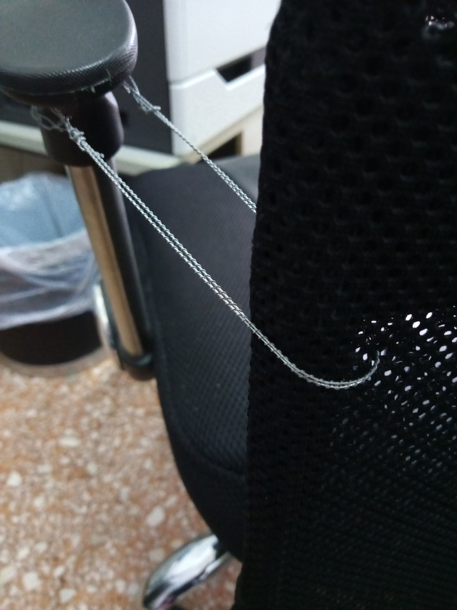 Кресло Офисно с Облегалка Cable Черно червено HomeMarkt