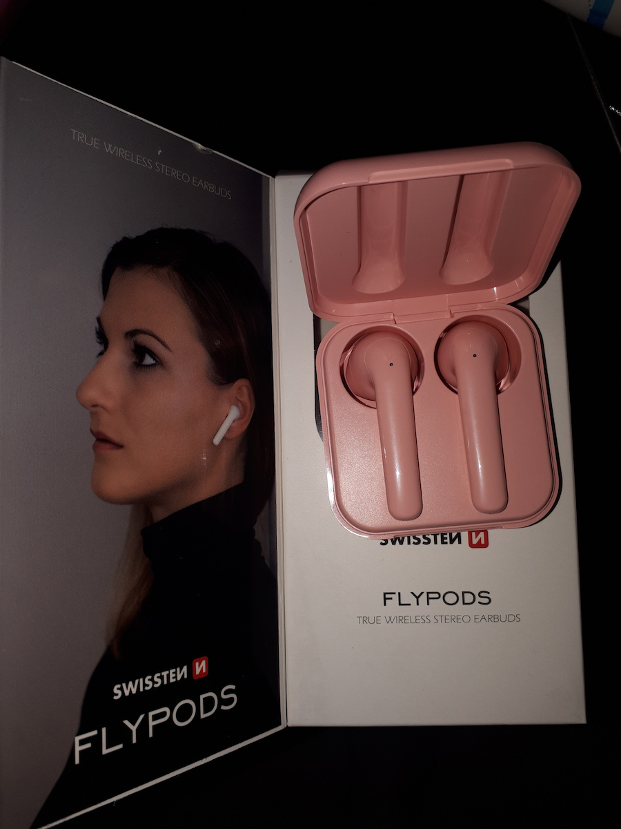 Swissten Flypods In-ear Bluetooth Handsfree Ακουστικά με Θήκη Φόρτισης Ροζ