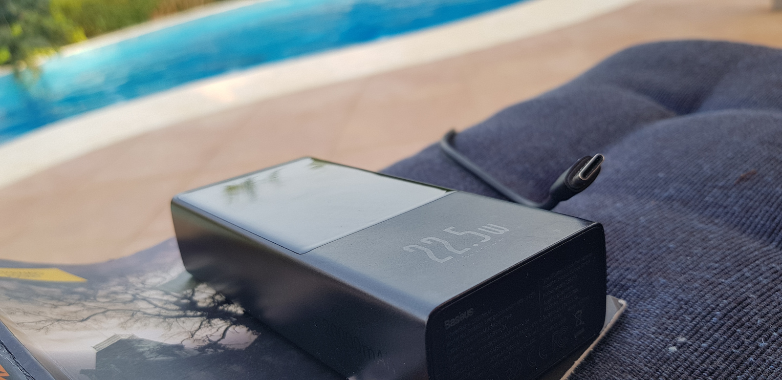 Baseus Super Mini Power Bank 10000mAh 22.5W mit USB-A Anschluss und USB-C Anschluss Schnellaufladung 3.0 Schwarz