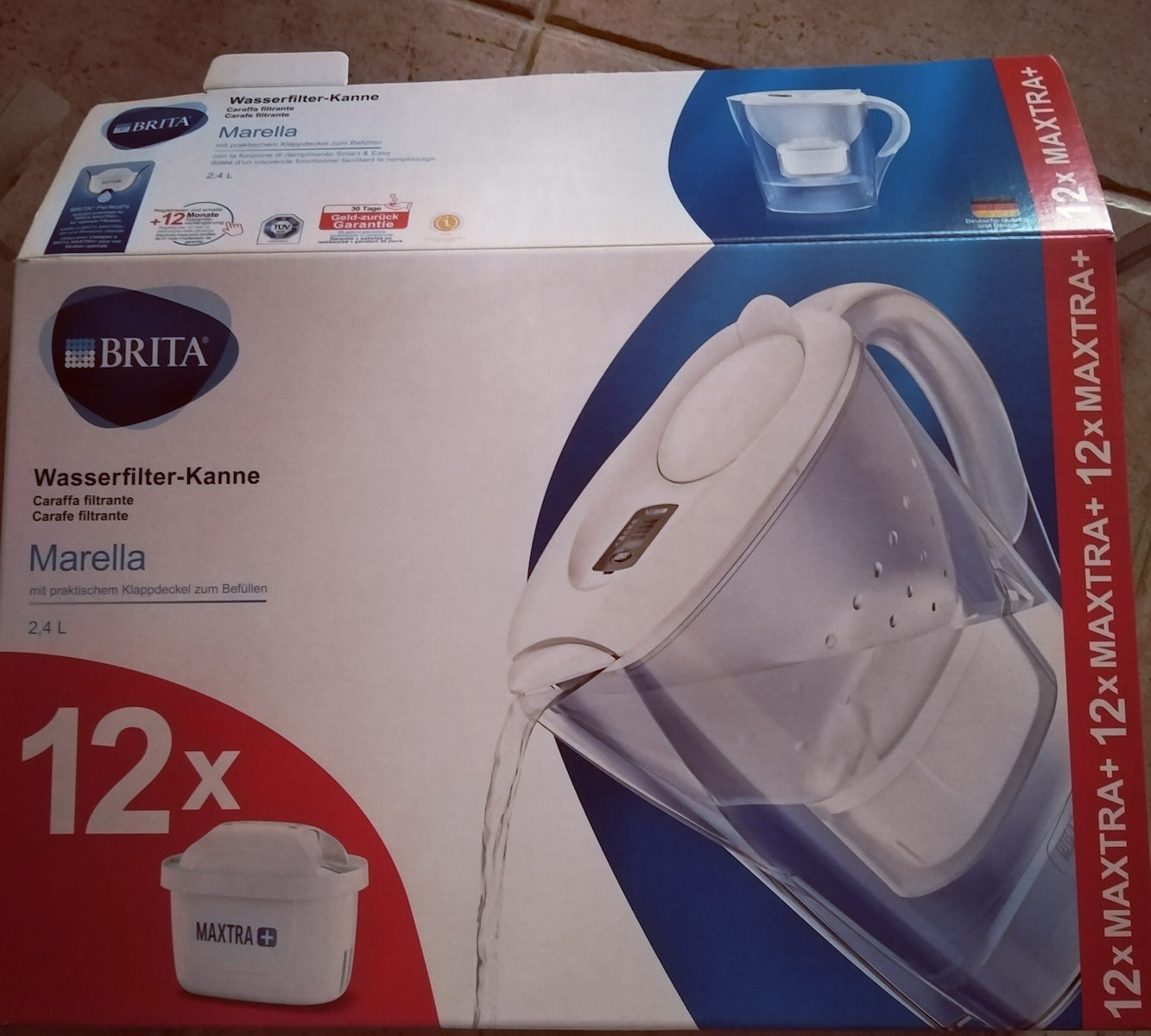 Brita Marella MXplus Κανάτα Σερβιρίσματος Πλαστική White με Φίλτρο 2400ml