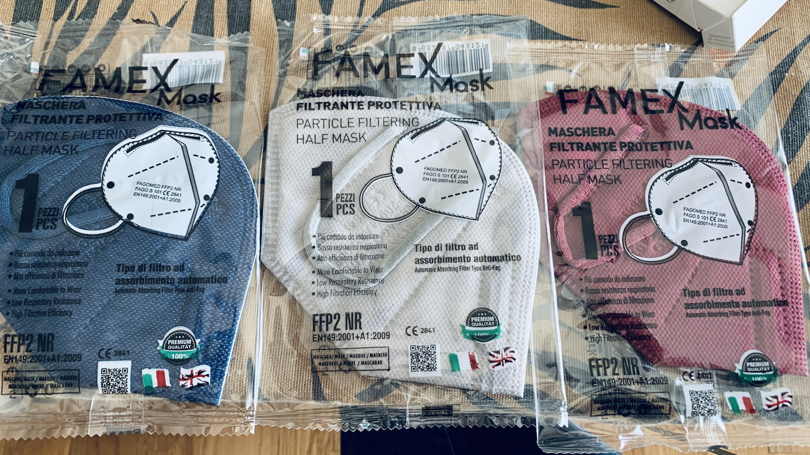 Famex Particle Filtering Half Mask FFP2 NR GR Schutzmaske FFP2 Maroon 10Stück