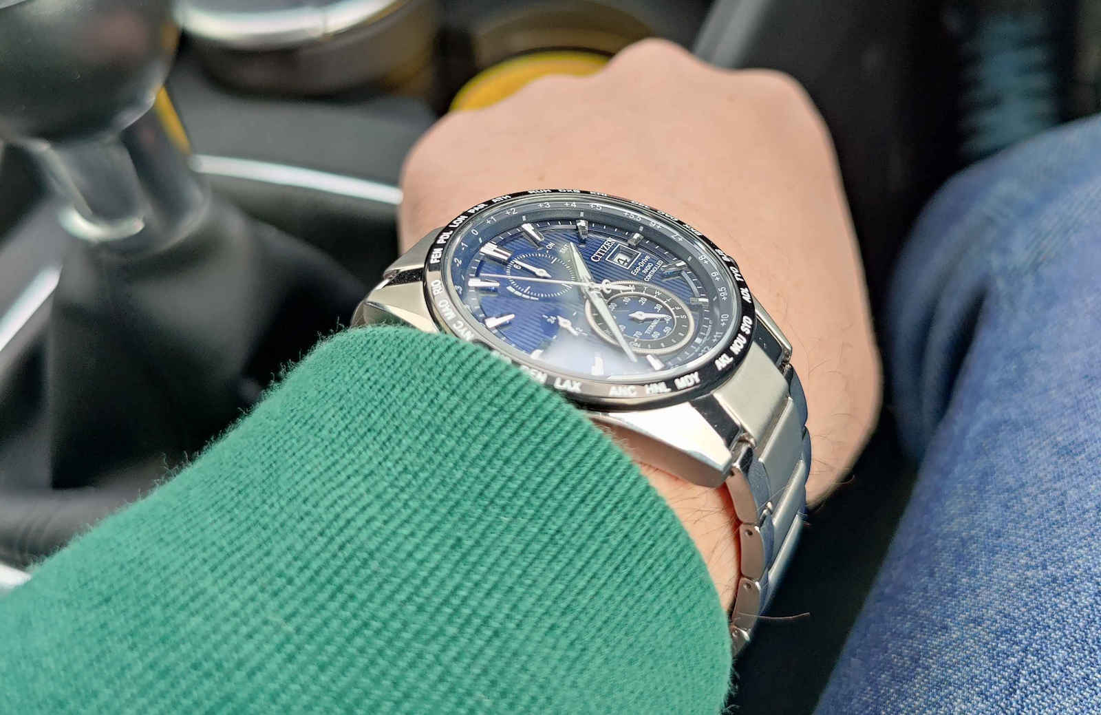 Citizen Eco-Drive Ανδρικό Ρολόι 42mm Χρονογράφος Eco - Drive με Ασημί Μεταλλικό Μπρασελέ