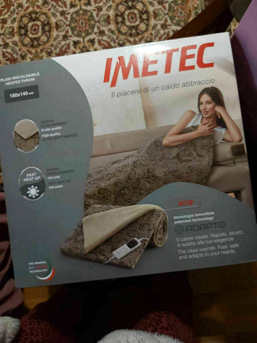 Imetec Adapto Velvet Jacquard Διπλή Ηλεκτρική Κουβέρτα Πλενόμενη με  Χρονοδιακόπτη Πολύχρωμη 150W 140x180εκ.