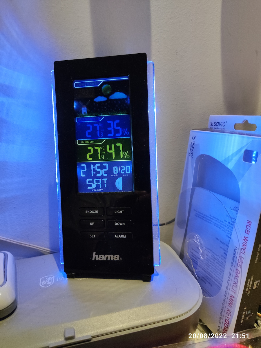 HAMA Color Edge Wireless Digital Weather Station Tabletop