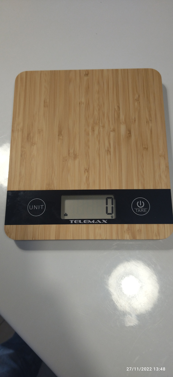 Telemax KB-651 Digitale Küchenwaage bis 5kg Holz