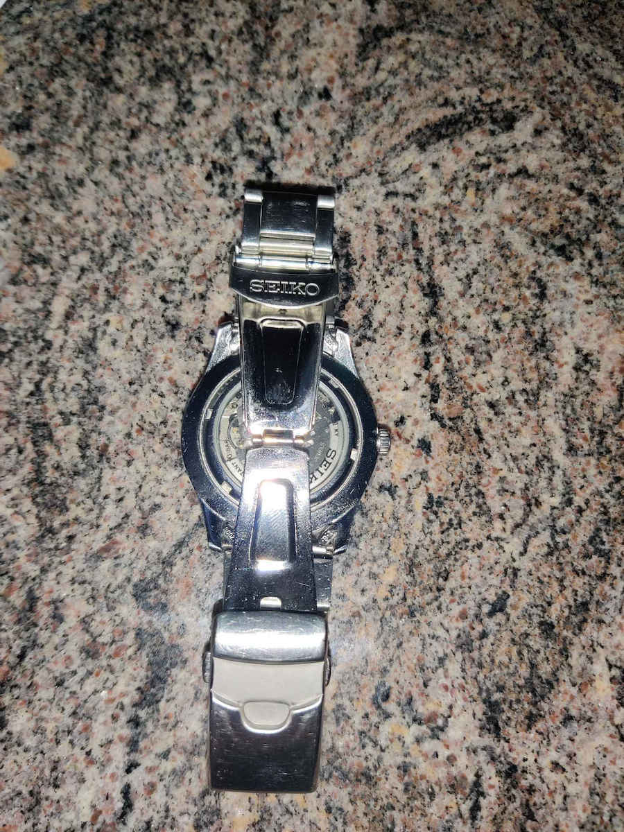 Seiko 5 Men's Watch 45mm Automatic with Silver Metal Bracelet
