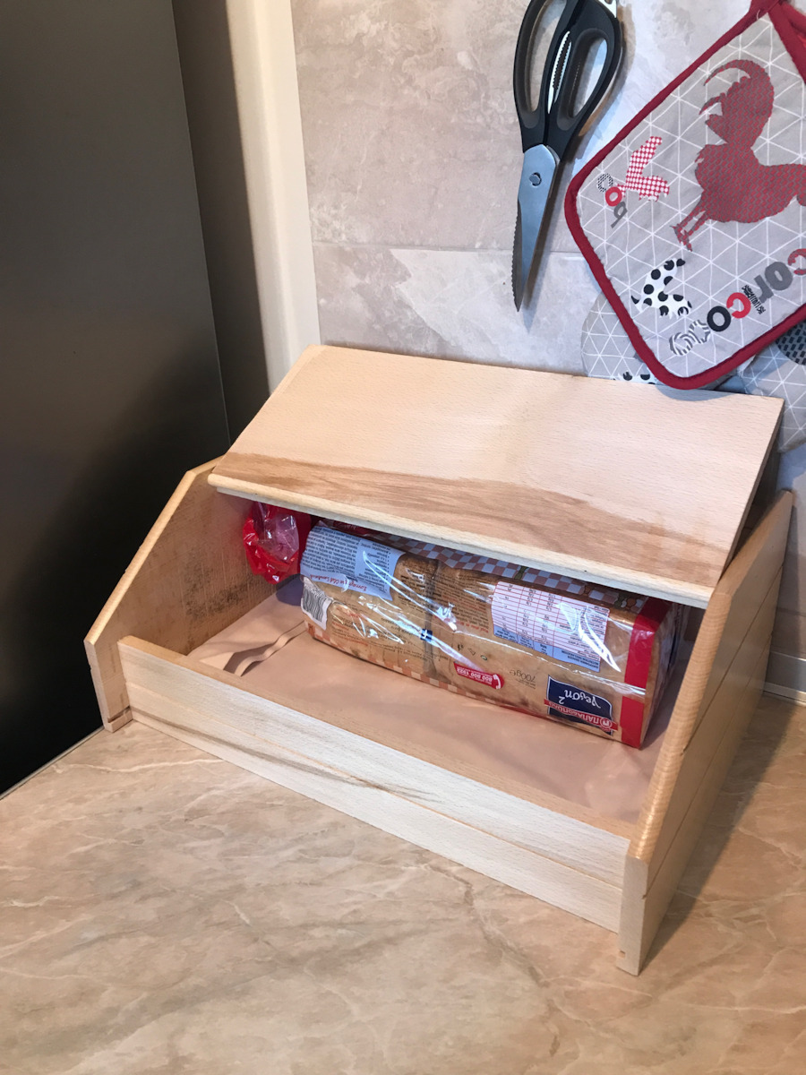 Кутия за хляб с капак Дървени Кафяв 42x28.5x16.5см