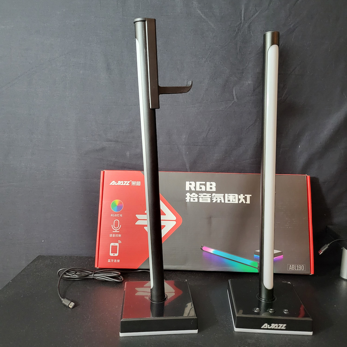 Ajazz ABL190 Desktop Headphone Stand with Led Lighting Black