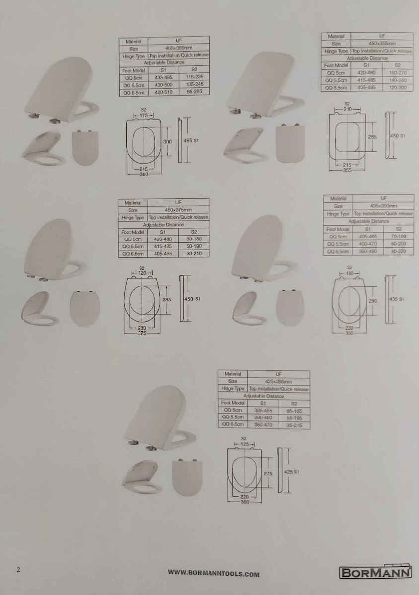 Bormann BTW1040 Καπάκι Λεκάνης Soft Close από Βακελίτη 43.5x35cm Λευκό