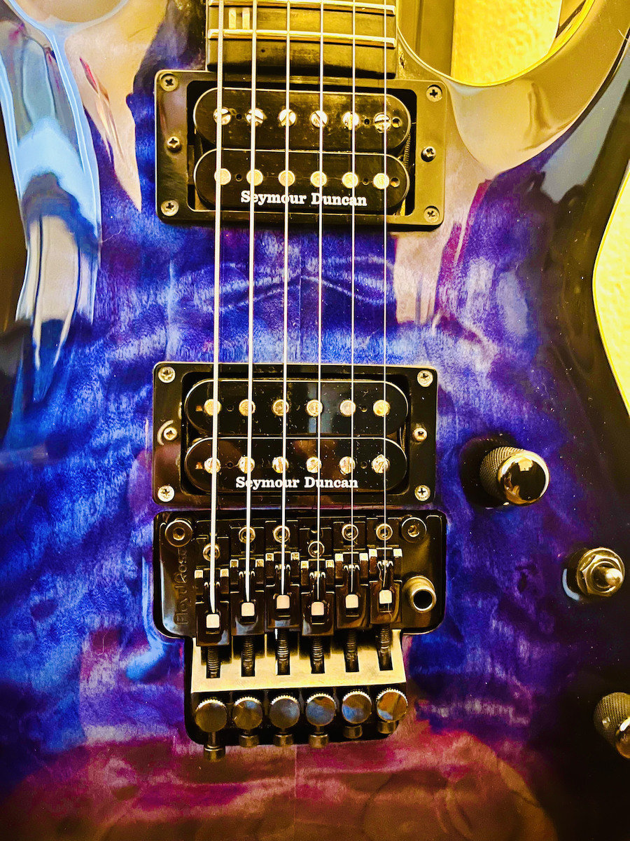 ESP E-II Horizon FR Elektrische Gitarre Stratocaster mit HH Tonabnehmerkonfiguration Blue mit Tasche