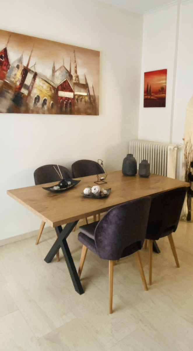 Tor Tisch Speisesaal Holz mit Metallgestell Golden Oak 160x85x75cm