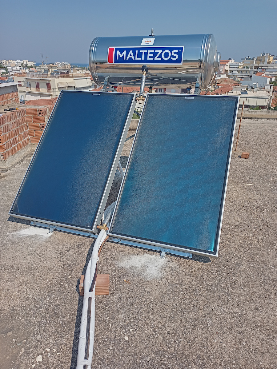Maltezos MALT H SAC Ηλιακός Θερμοσίφωνας 160 λίτρων Inox Διπλής Ενέργειας με 2.7τ.μ. Συλλέκτη