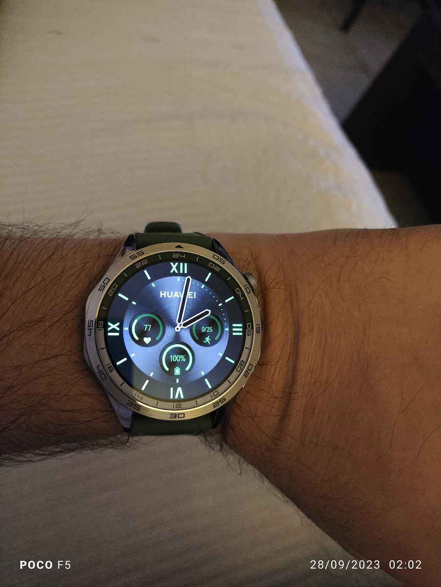 Huawei Watch GT 4 Edelstahl 46mm Wasserdicht mit Pulsmesser (Brown Leather Strap)