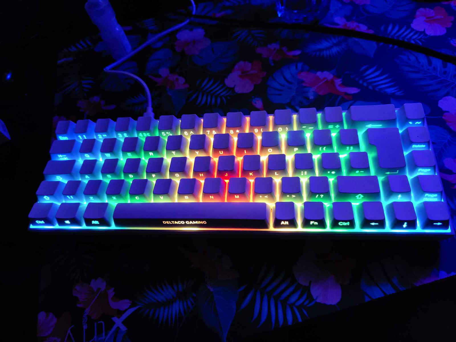Deltaco WK95R Wireless Gaming Mechanical Keyboard 65% with Kailh Red switches and RGB lighting (English UK) White