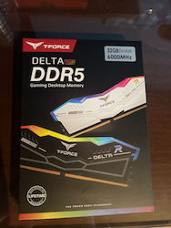 TeamGroup Delta RGB White 32GB DDR5 RAM cu 2 module (2x16GB) și
