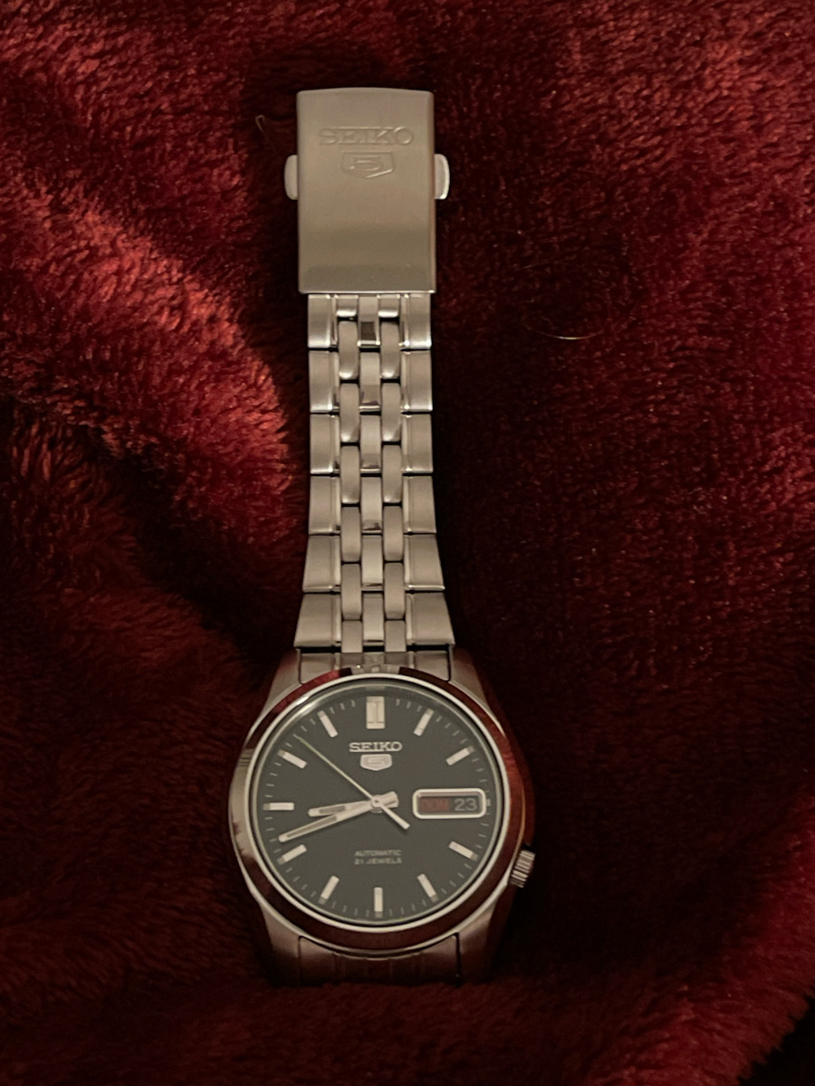 Seiko 5 Men's Watch 38mm Automatic With Silver Steel Bracelet