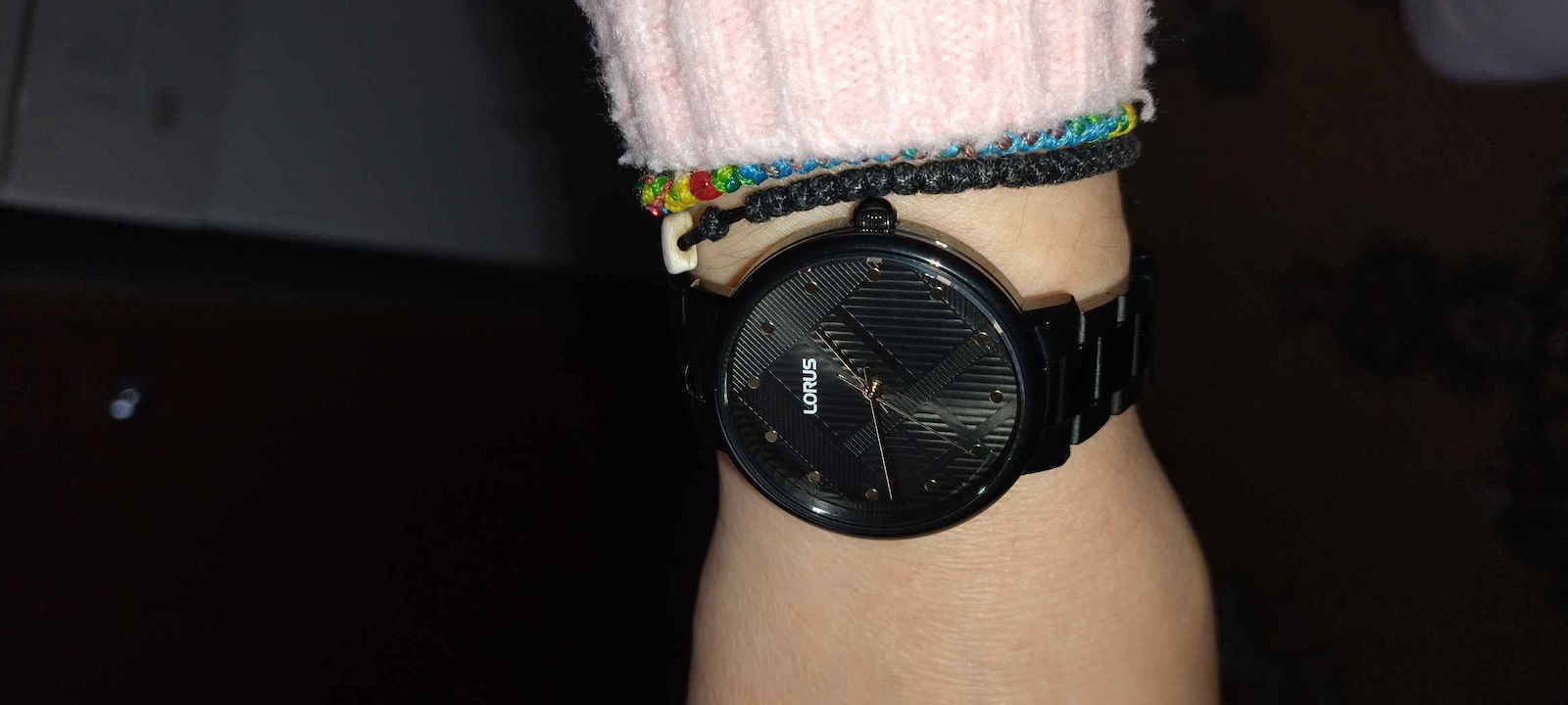 Lorus Herrenuhr 36mm Batterie mit Schwarz Metallarmband