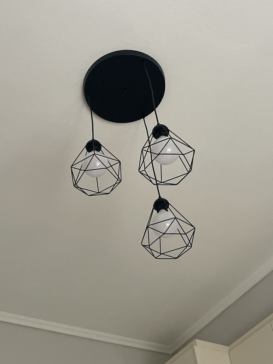 Powertech Pendant Light Black Grid with Socket E27 20x20cm