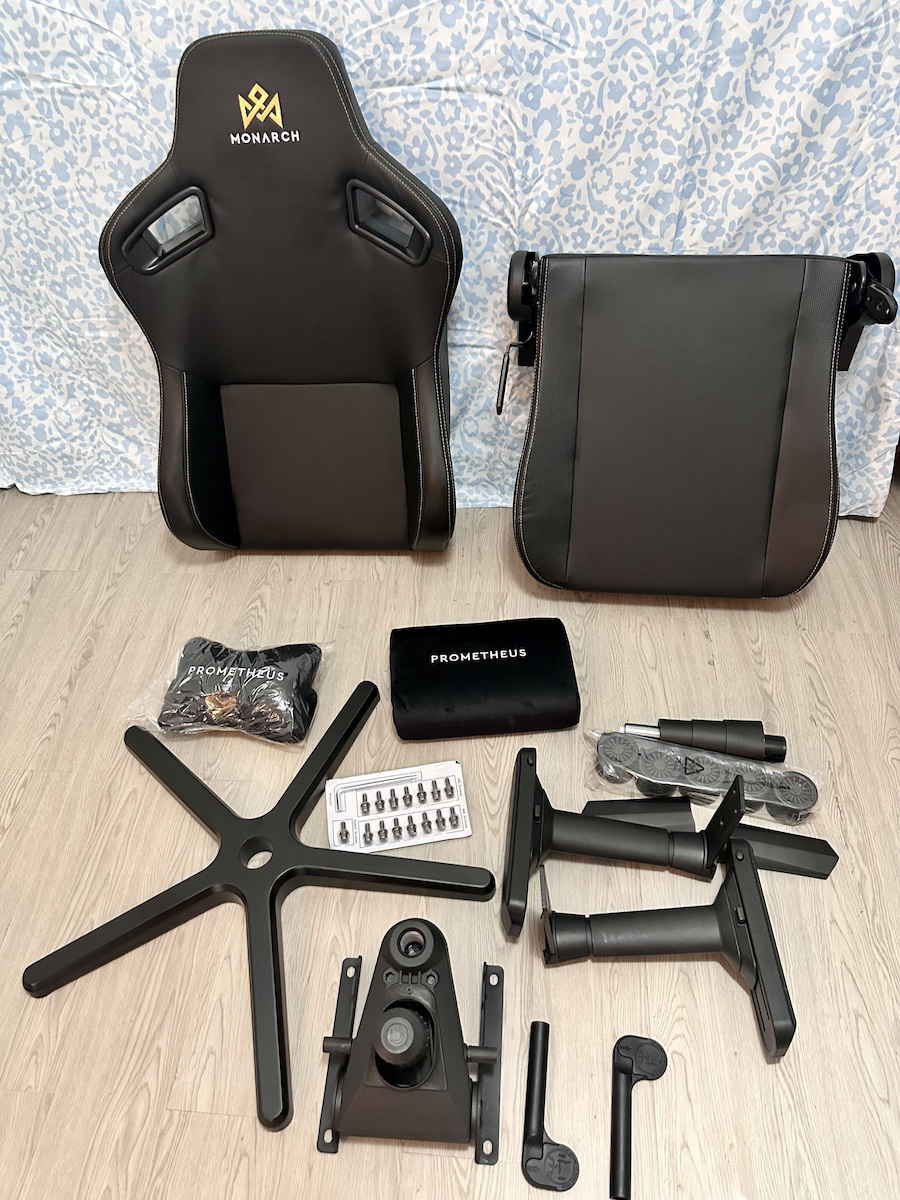 Monarch Gear Prometheus Καρέκλα Gaming Δερματίνης με Ρυθμιζόμενα Μπράτσα Midnight Black