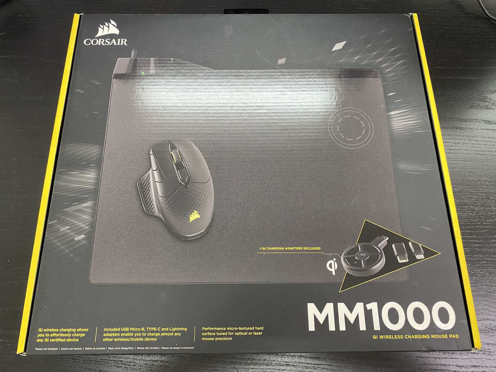 Corsair MM1000 Qi Gaming Mouse Pad Medium (350mm) Black CH-9440022-EU
