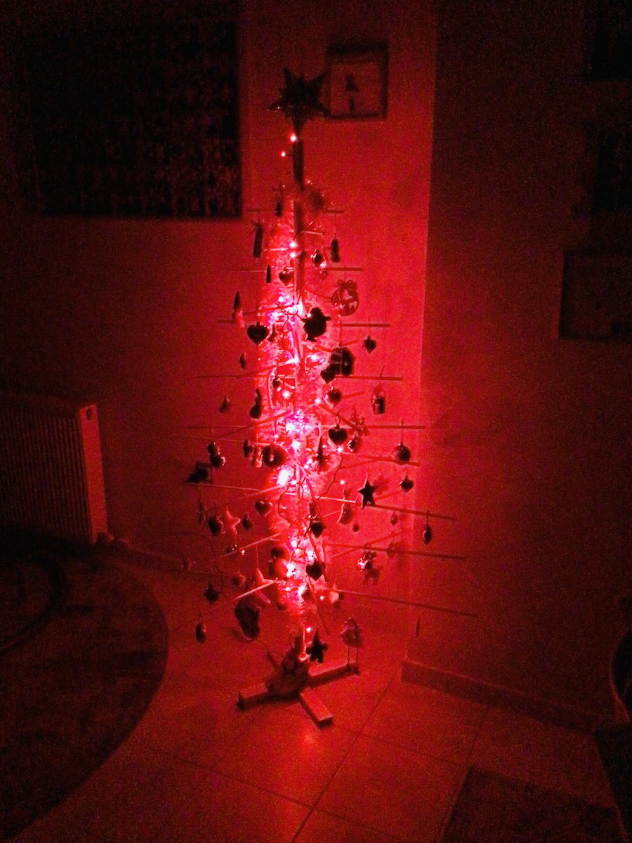 cu lumină LED Decorațiune de Crăciun Lemn Braduleț Împodobit Roz