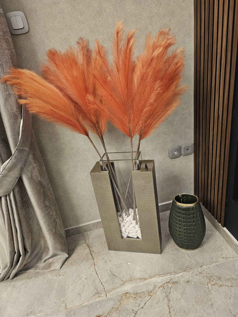 Artificial Decorative Branch Pampas Grass Orange 100cm Art et Lumiere
