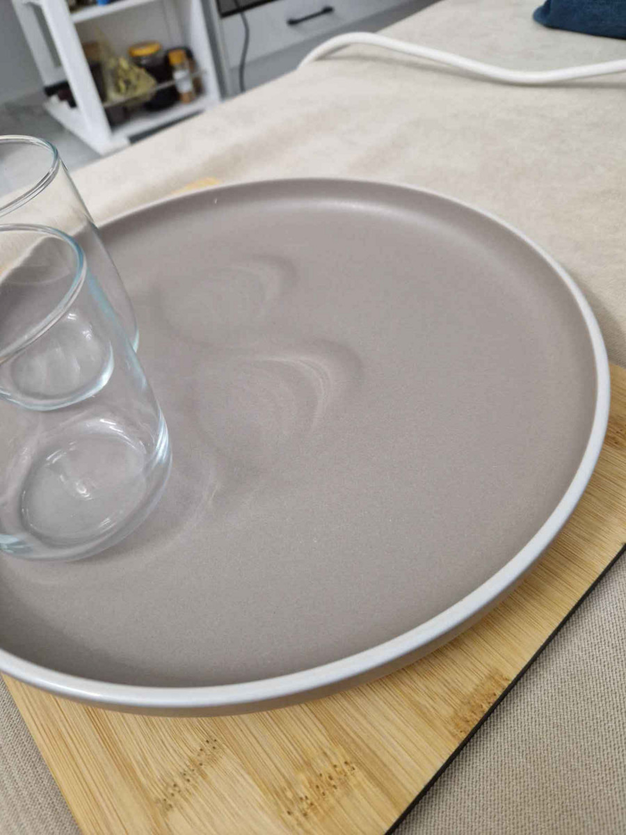 Espiel Mood Plate Shallow Ceramic Gray with Diameter 27.3cm