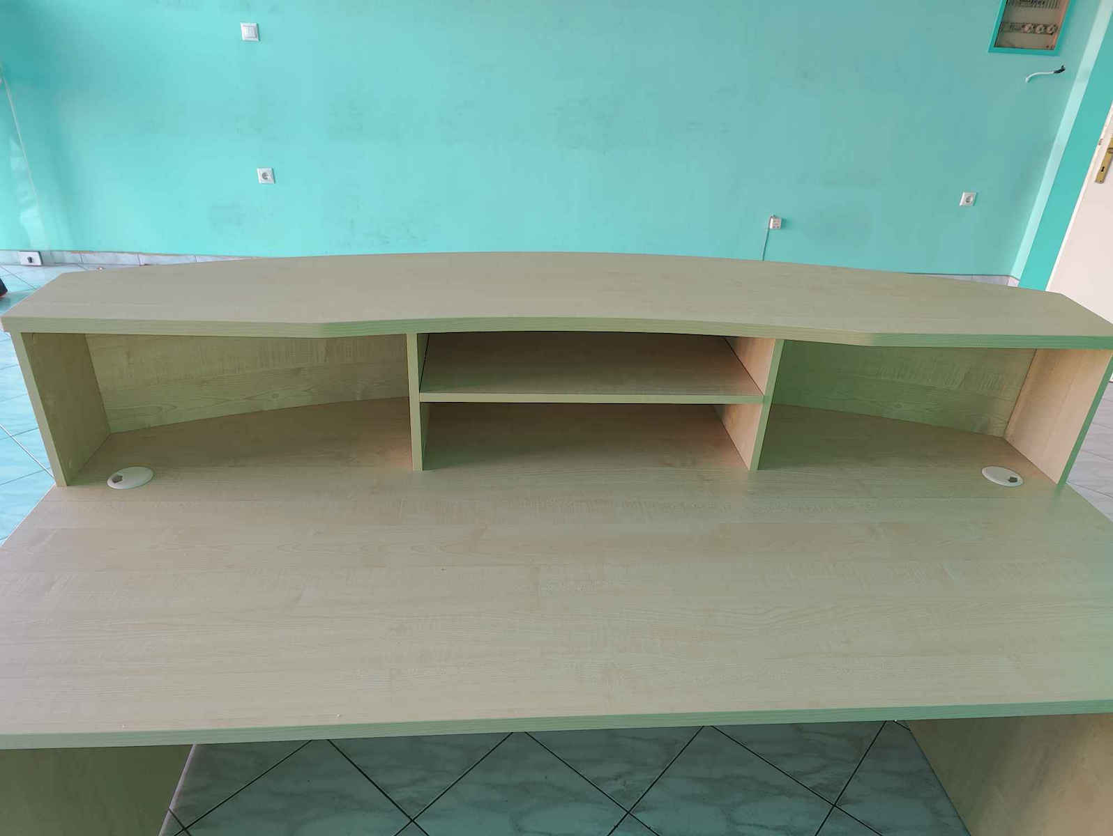 Woodwell Reception 180 Офис Рецепция Тъмно орехче с Размери Д180xШ90xВ105см