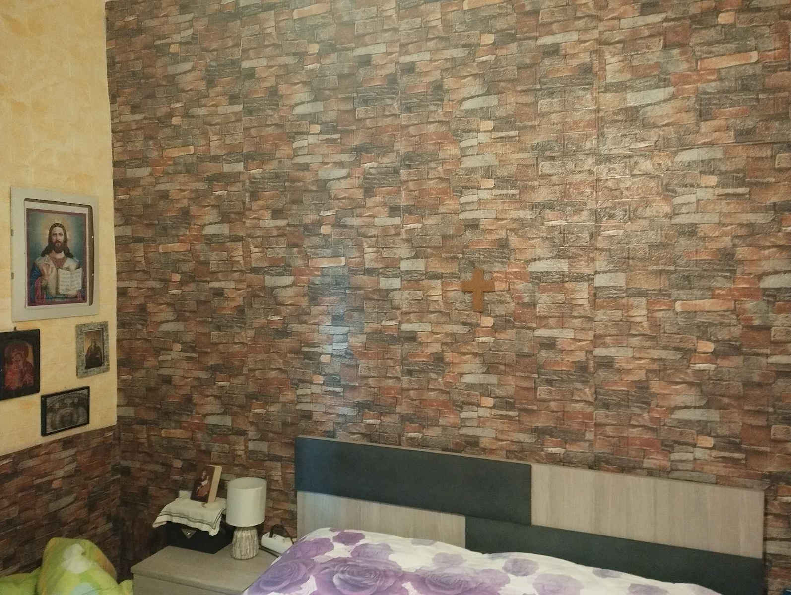 Panouri Decorative 3D Spumă Autoadeziv Bej 77x70cm