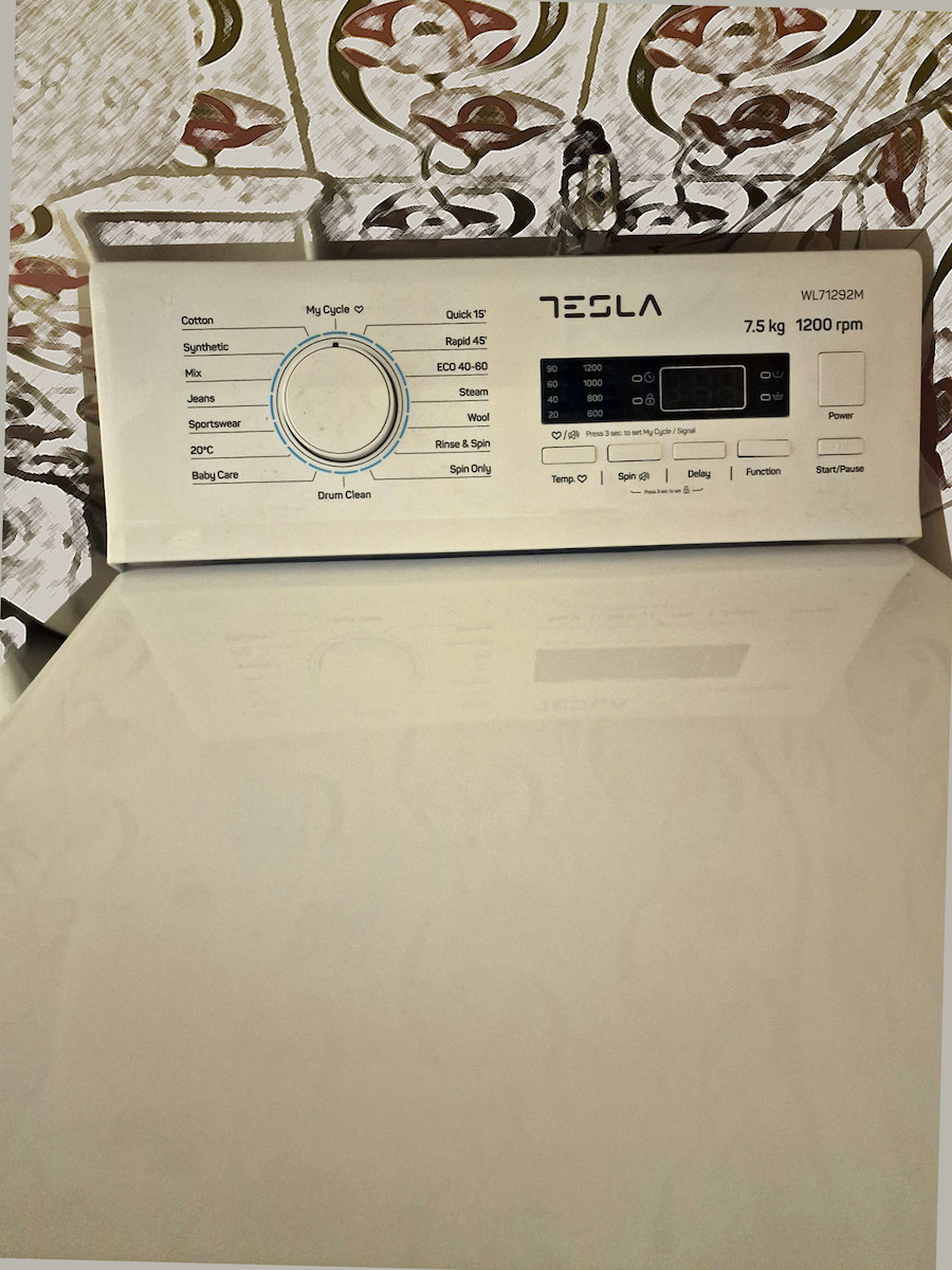 Tesla Πλυντήριο Ρούχων Άνω Φόρτωσης 7.5kg με Τεχνολογία Ατμού 1200 Στροφών Inverter Motor WL71292M