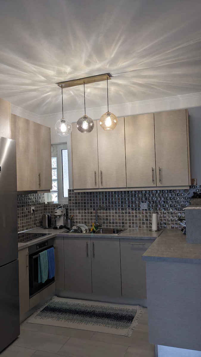 Sun Light Κρεμαστό Φωτιστικό Διάφανο Ράγα με Ντουί E27 65εκ.