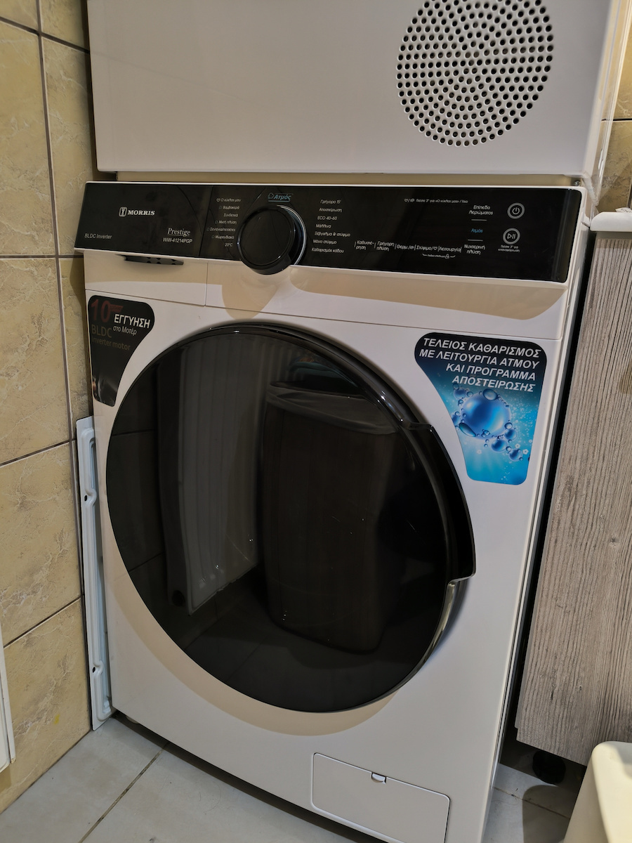 Morris Πλυντήριο Ρούχων 12kg με Τεχνολογία Ατμού 1400 Στροφών BLDC Inverter Motor WIW-41214PGP