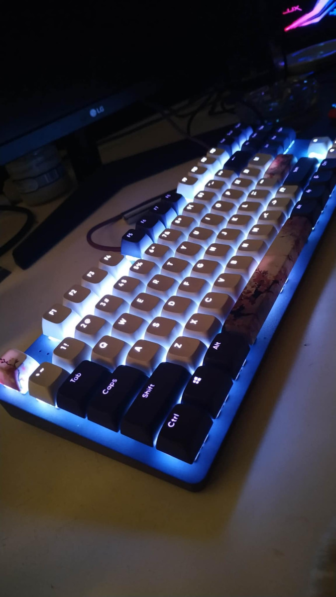 Dark Project One - Night Sky Gaming Μηχανικό Πληκτρολόγιο Tenkeyless με G3MS Sapphire διακόπτες και RGB φωτισμό (Αγγλικό US) Violet/White