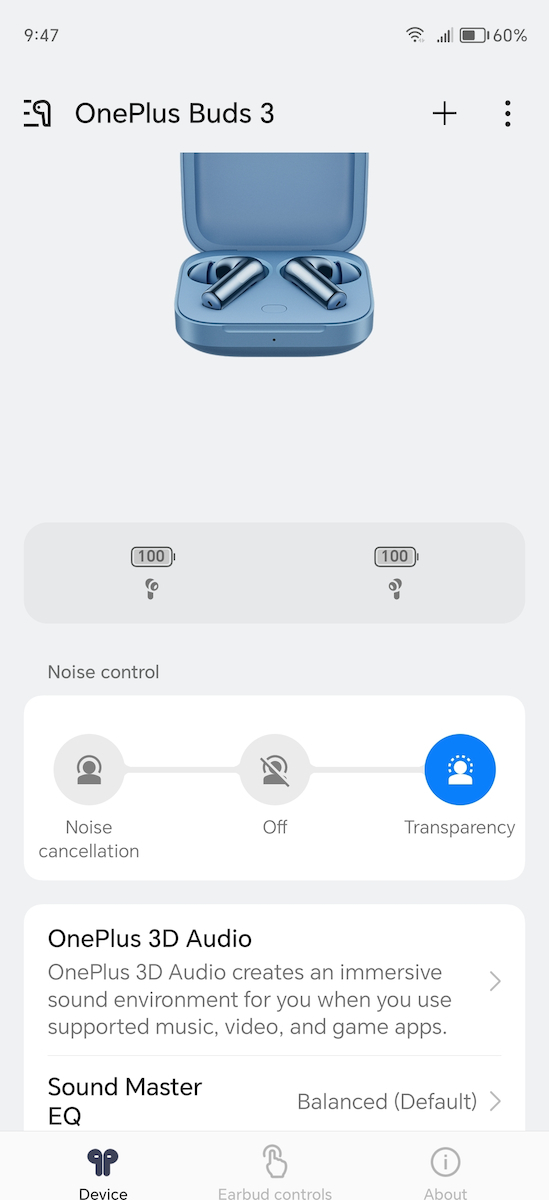 OnePlus Buds 3 Bluetooth Handsfree Căști cu Rezistență la Transpirație și Carcasă de Încărcare Splendid Blue