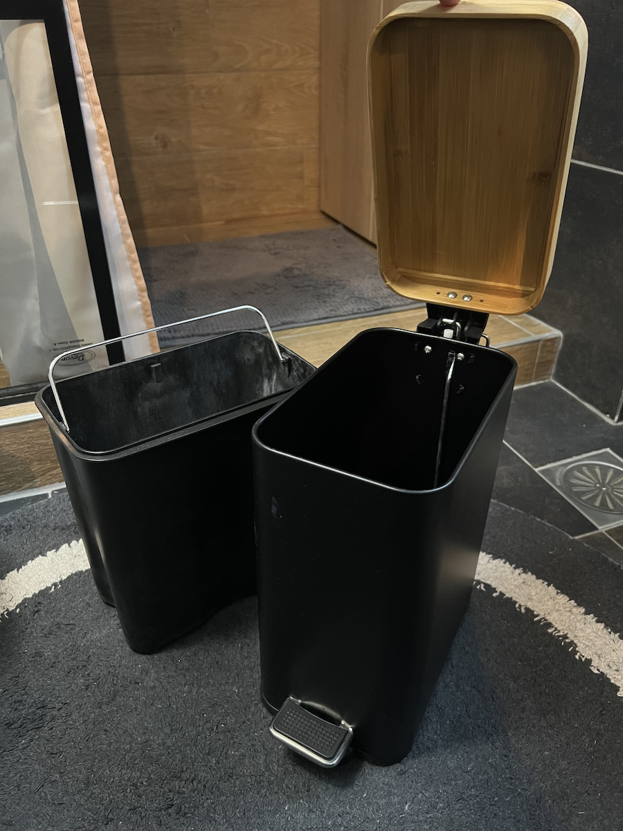 Vesta Metallic Toilet Brush and Basket Set Soft Close 5lt Black
